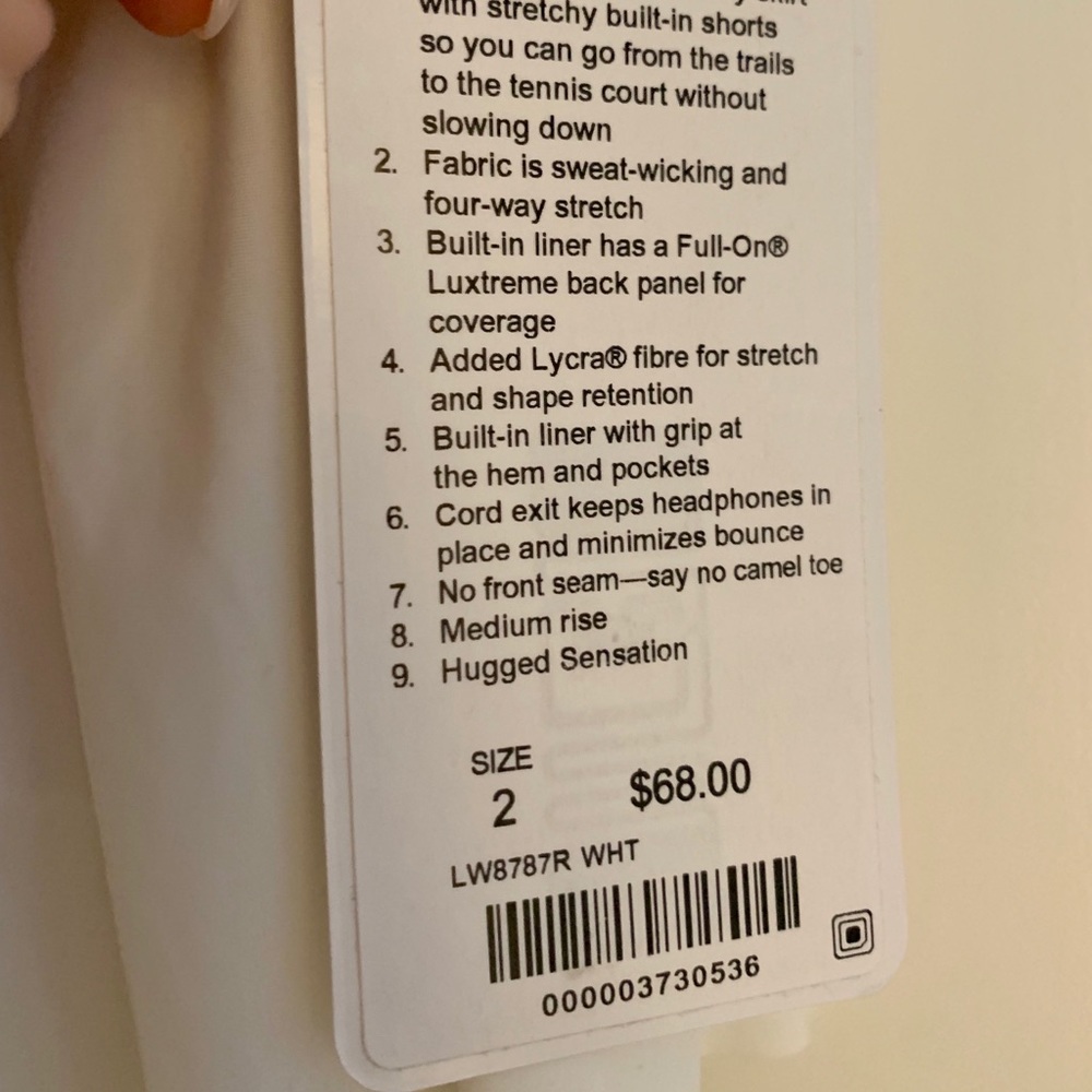 New Lululemon Pleated Tennis Skirt White Size 2